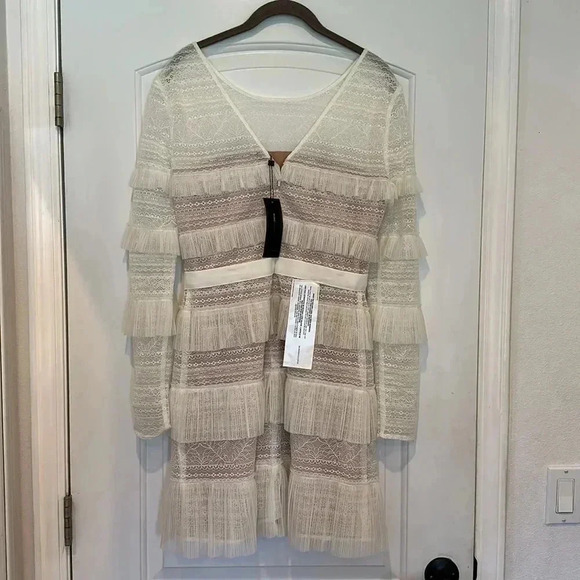 NWT $338 BCBGMAXAZRIA Darin Floral Lace Cocktail Dress Sz 10 - Picture 8 of 11